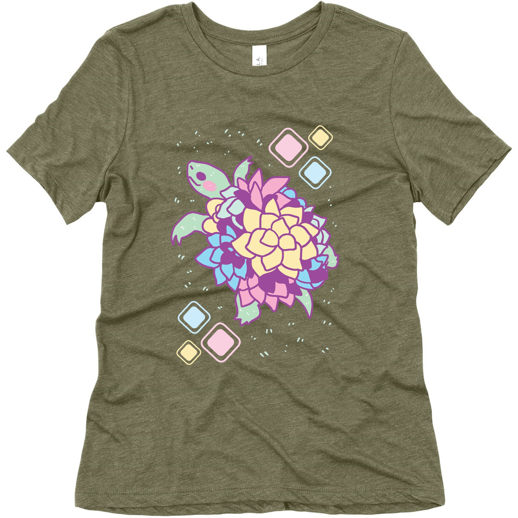 Pastel Succulent Turtle Women's Triblend Tee